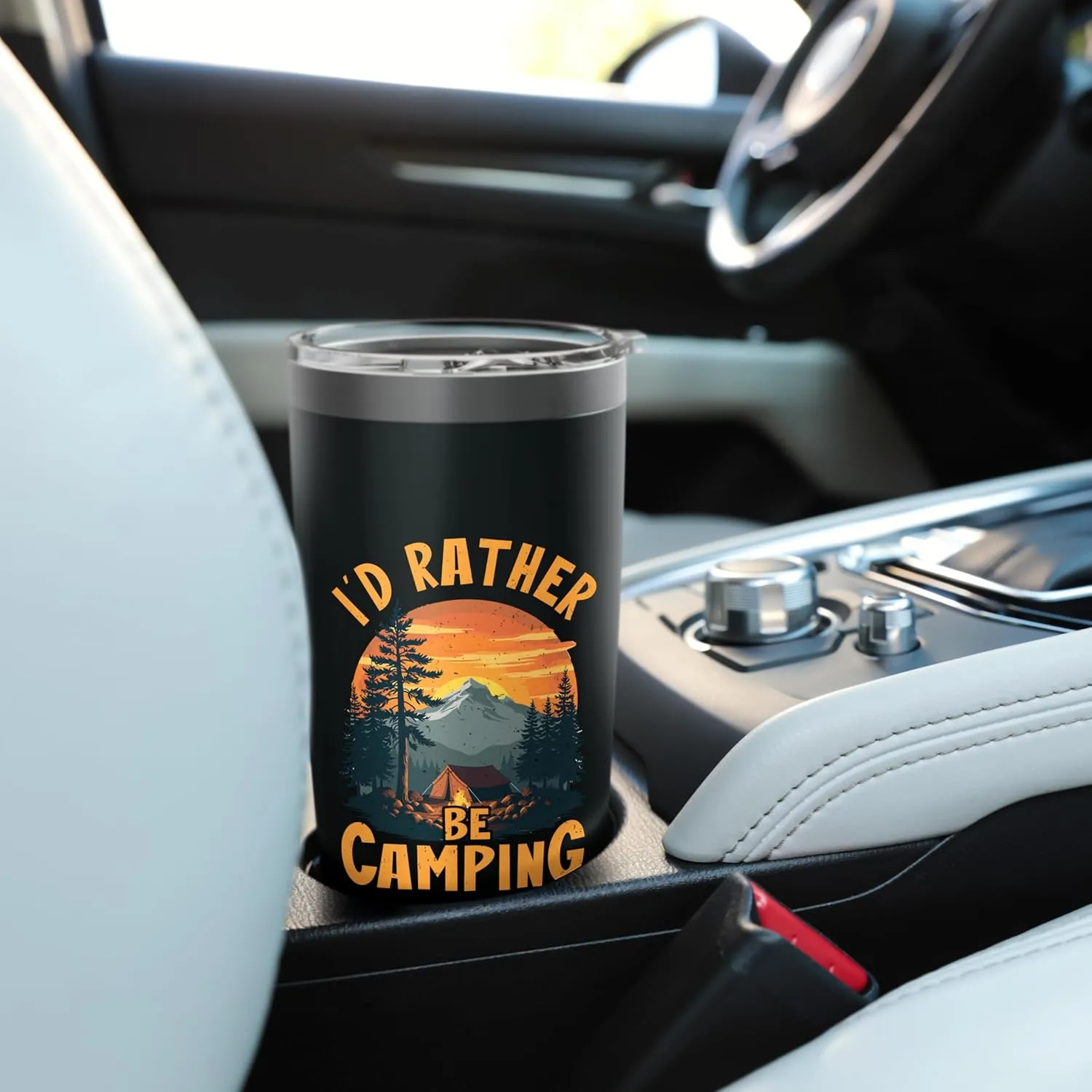 I'd Rather Be Camping Mountain Sunset Stainless Steel Insulated Tumbler