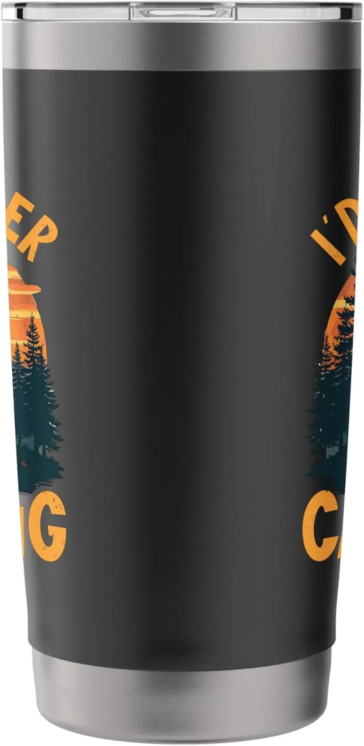 I'd Rather Be Camping Mountain Sunset Stainless Steel Insulated Tumbler