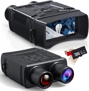 inBEKEA HD Infrared Digital Night Vision Goggles 984ft/300M Hunting Binoculars for Adults Night Vision and Day Military with 2.4" Screen 32GB Card with Photo/Video Recording in 100% Darkness