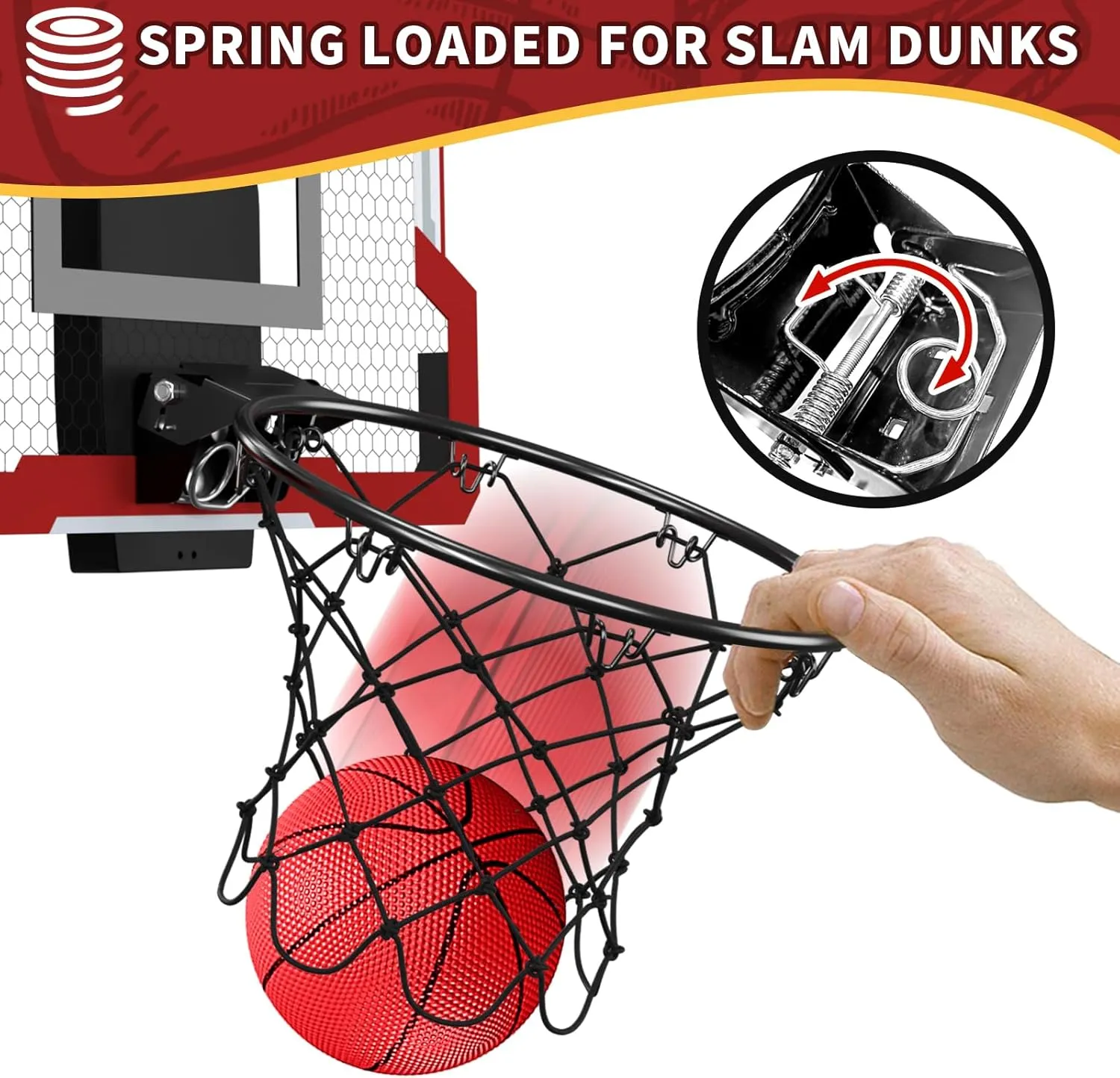 Indoor Basketball Hoop for Kids, Over The Door Basketball Hoops, Mini Hoop with Scoreboard & 3 Balls, Basketball Toys Gifts for 5 6 7 8 9 10 11 12 Year Old Boys Girls