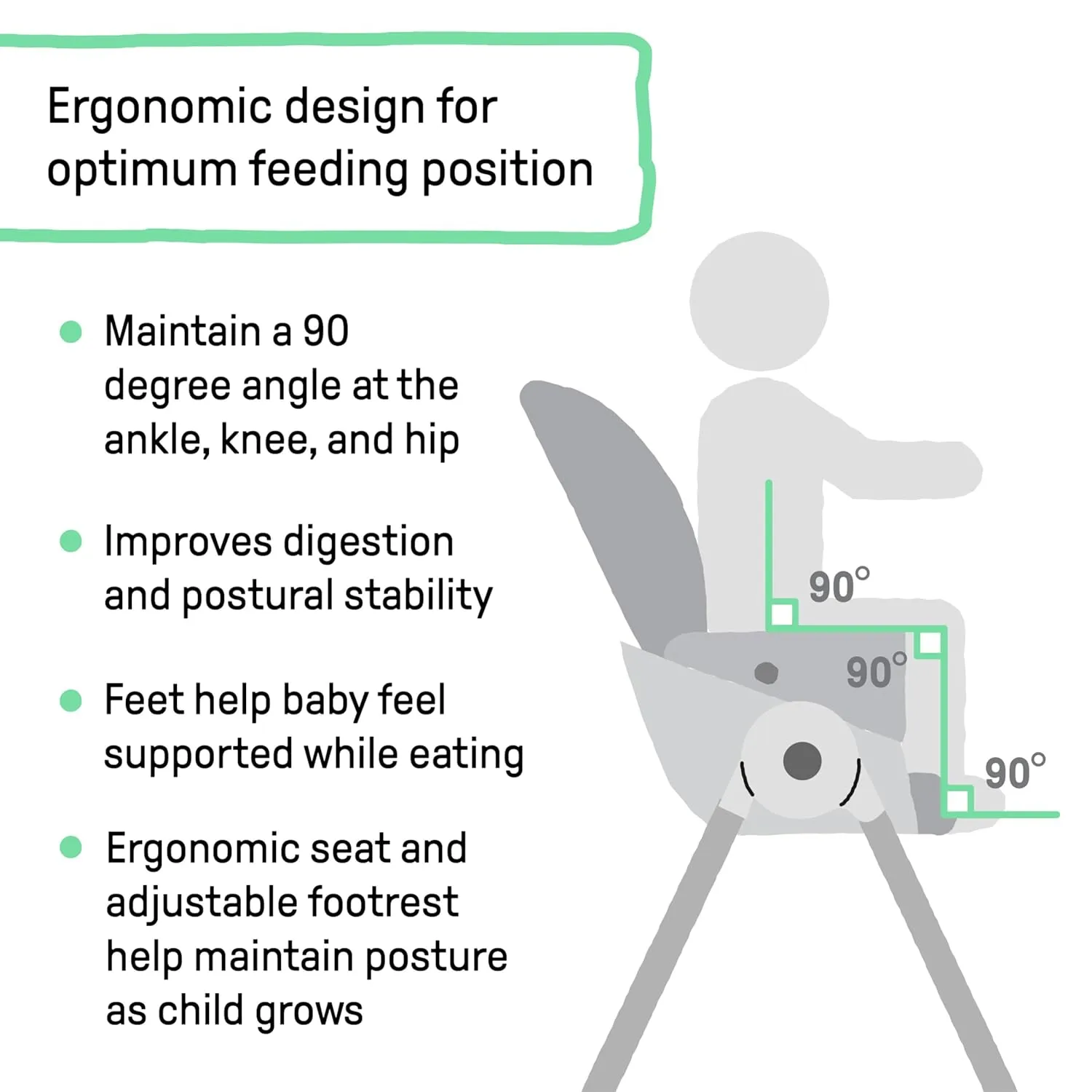 Ingenuity Proper Positioner Deluxe High Chair - 7-in-1 Convertible Baby Seat, Faux Wood Print Legs, Unisex, for Ages 0-36 Months
