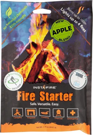 Insta-Fire Apple Blend Granulated Fire Starter, All Natural, Eco-Friendly, Lights Fires in Any Weather 1.75oz Pouches (6 Pack)