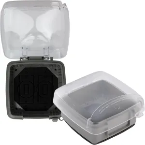 Intermatic WP5225C - Extra-Duty Plastic in-Use Weatherproof Cover, Double-Gang, Vrt, 2.75" Clear - 2 Pack