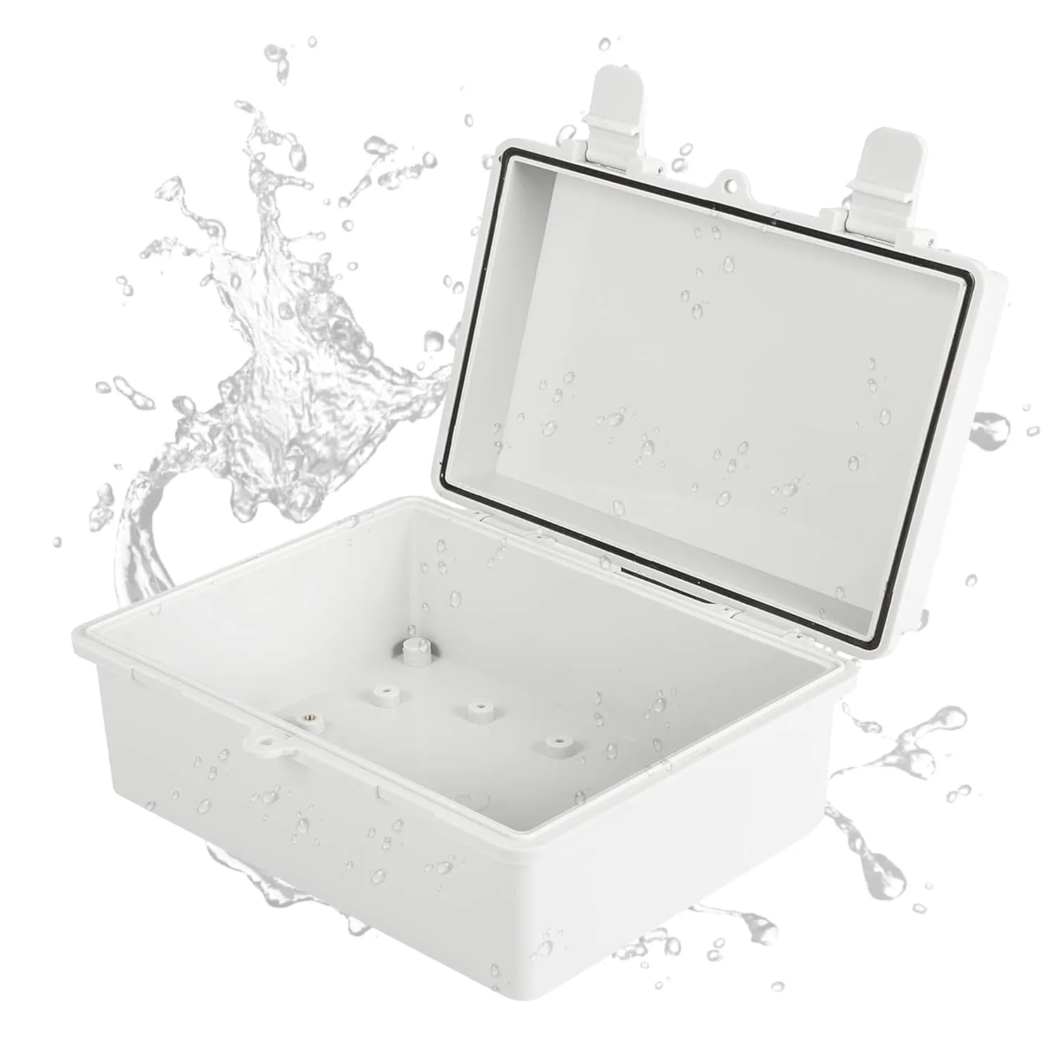 Iron Forge Cable Waterproof Junction Box Extra Large - Outdoor Box Enclosure - ABS Plastic Hinged Light Gray Panel Cover - IP65 16" x 12" x 7.2" Inch
