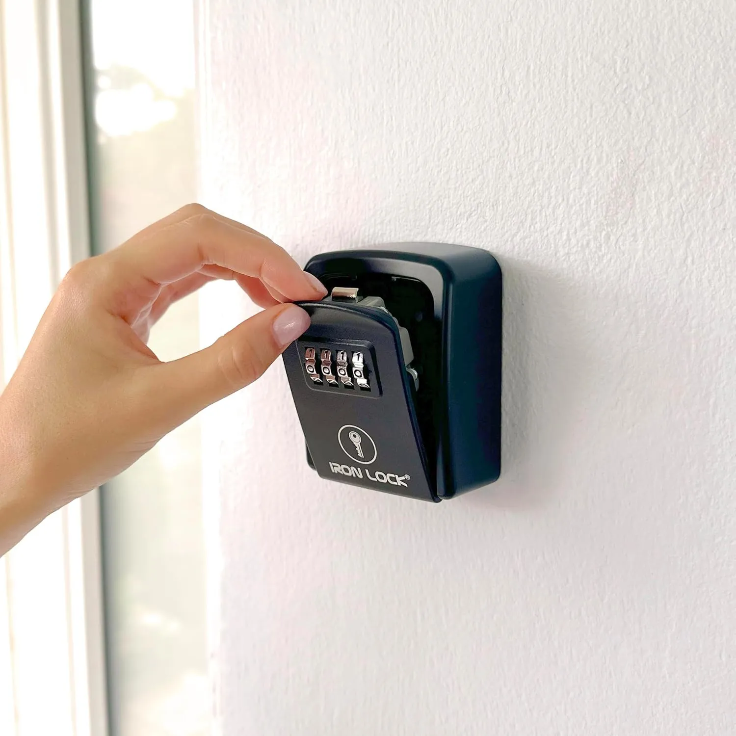 Iron Lock® - Wall Mount Key Lock Box with 4-Digit Combination, Resettable Code, A B Switch, and 5-Key Capacity - Indoor/Outdoor Waterproof Lockbox for House Keys and Spare Keys