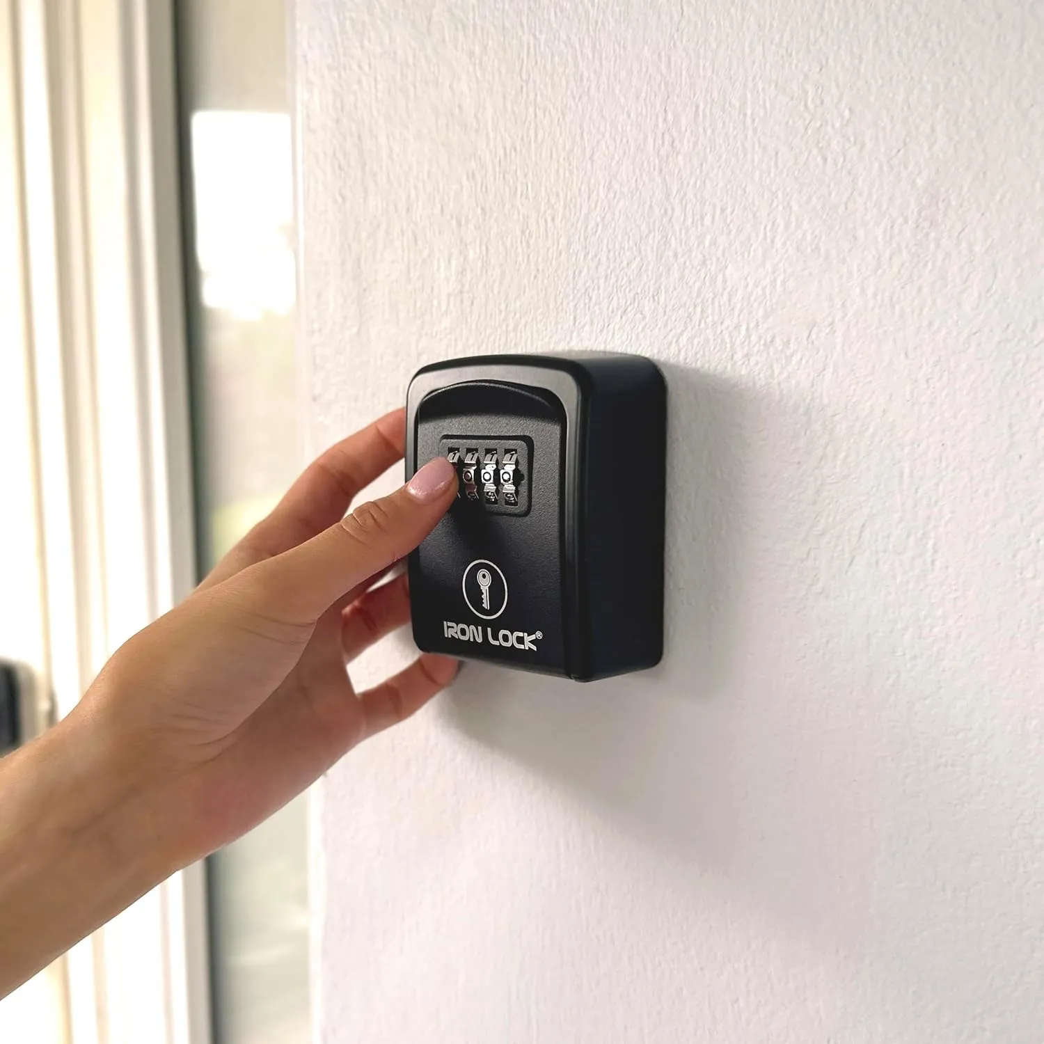 Iron Lock® - Wall Mount Key Lock Box with 4-Digit Combination, Resettable Code, A B Switch, and 5-Key Capacity - Indoor/Outdoor Waterproof Lockbox for House Keys and Spare Keys