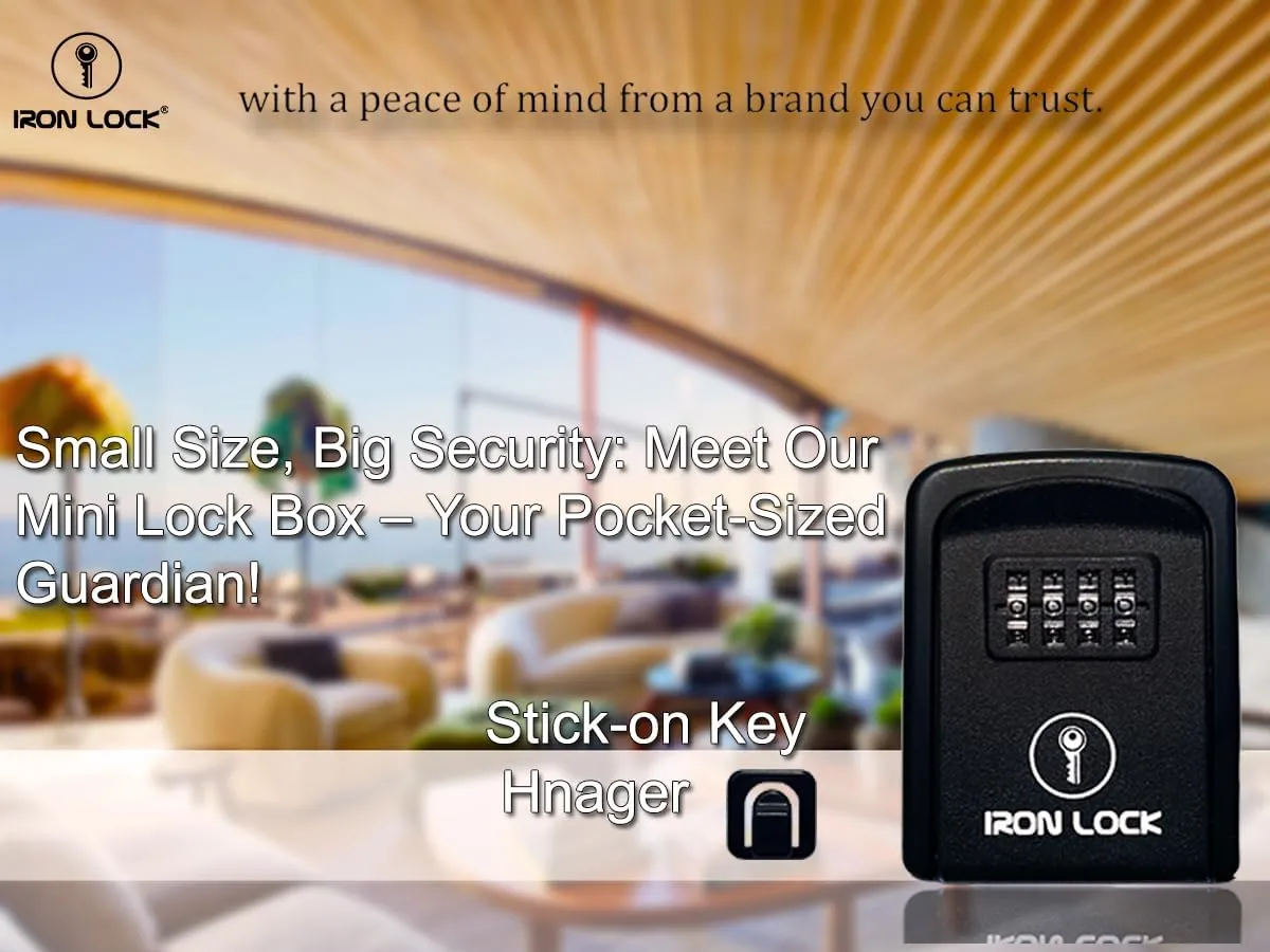 Iron Lock® - Wall Mount Key Lock Box with 4-Digit Combination, Resettable Code, A B Switch, and 5-Key Capacity - Indoor/Outdoor Waterproof Lockbox for House Keys and Spare Keys