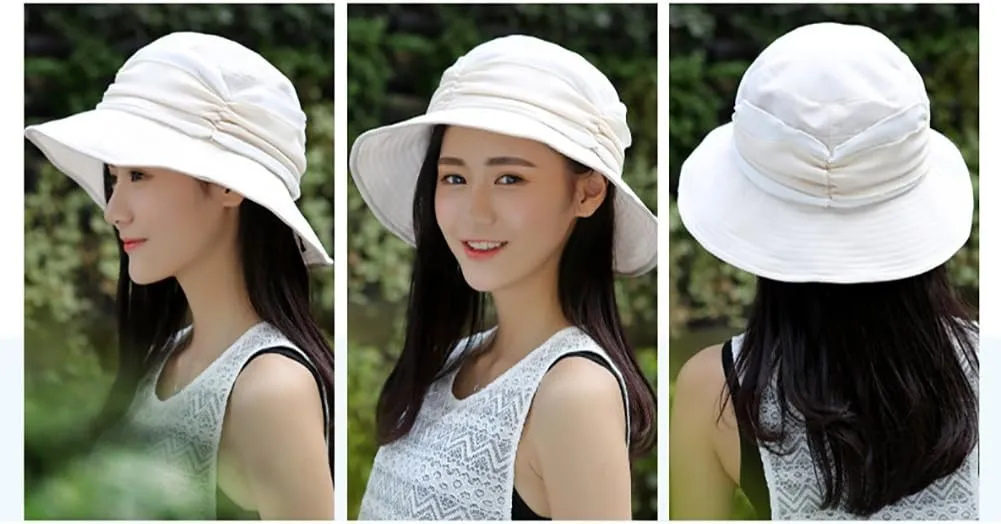 ITODA 360° Fishing Summer Hat with Visor Flap Women Detachable Sunhat Netting Face Cap