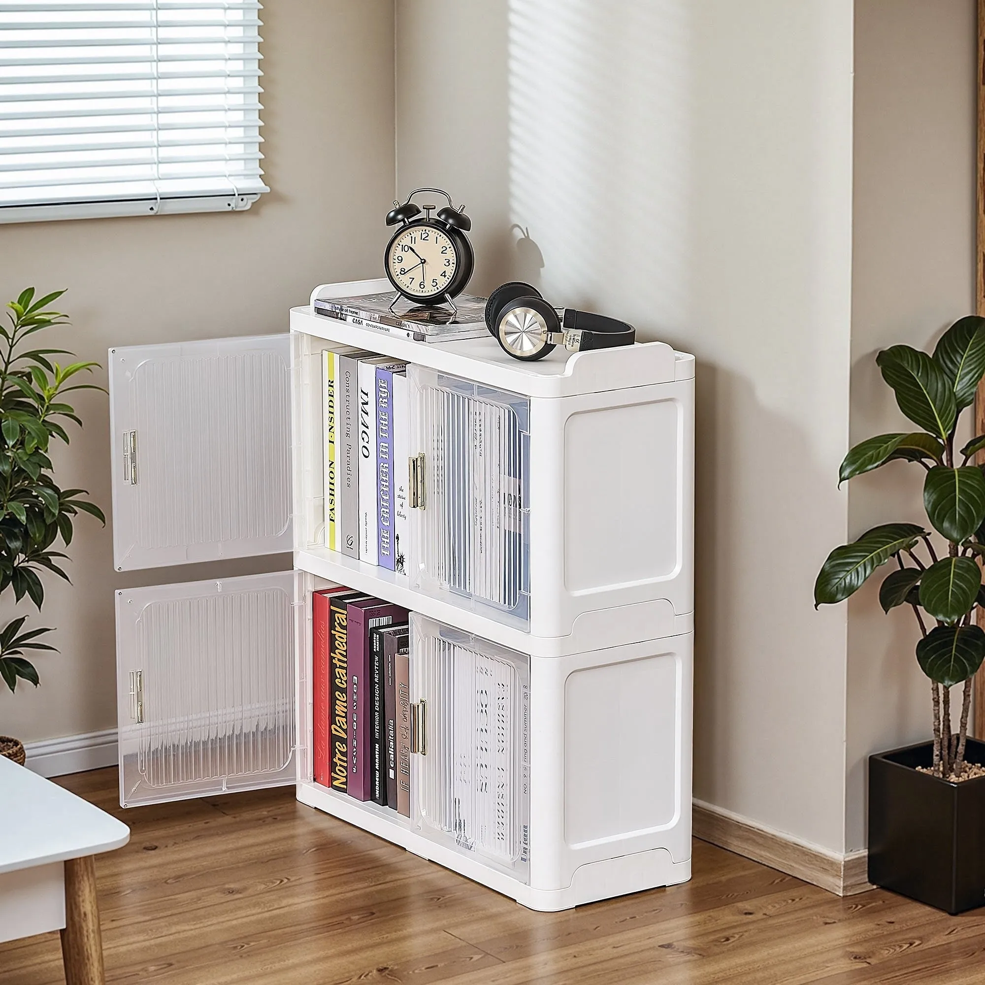 Javlergo Plastic Bookcase Floor Storage Cabinet Multi-Function Bathroom Storage cabinet Storage Shelf Kitchen Storage Cabinets