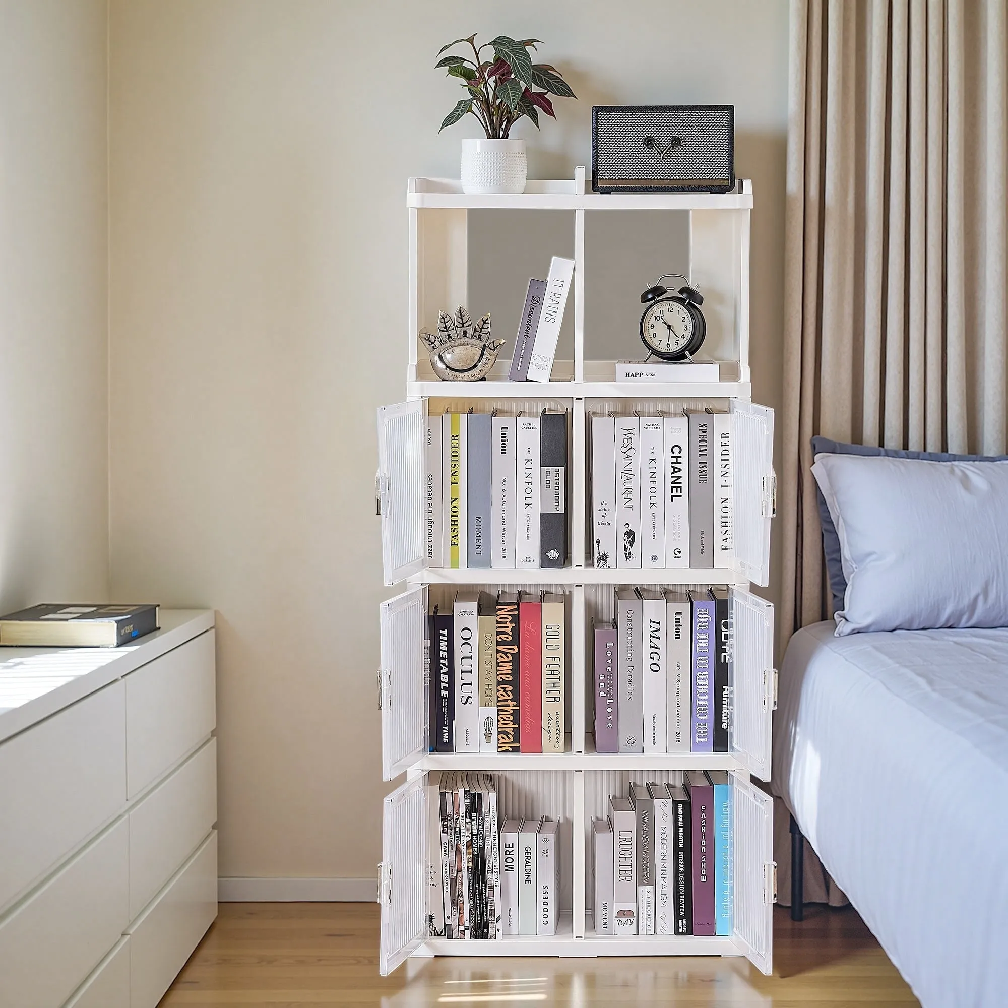 Javlergo Plastic Bookcase Floor Storage Cabinet Multi-Function Bathroom Storage cabinet Storage Shelf Kitchen Storage Cabinets
