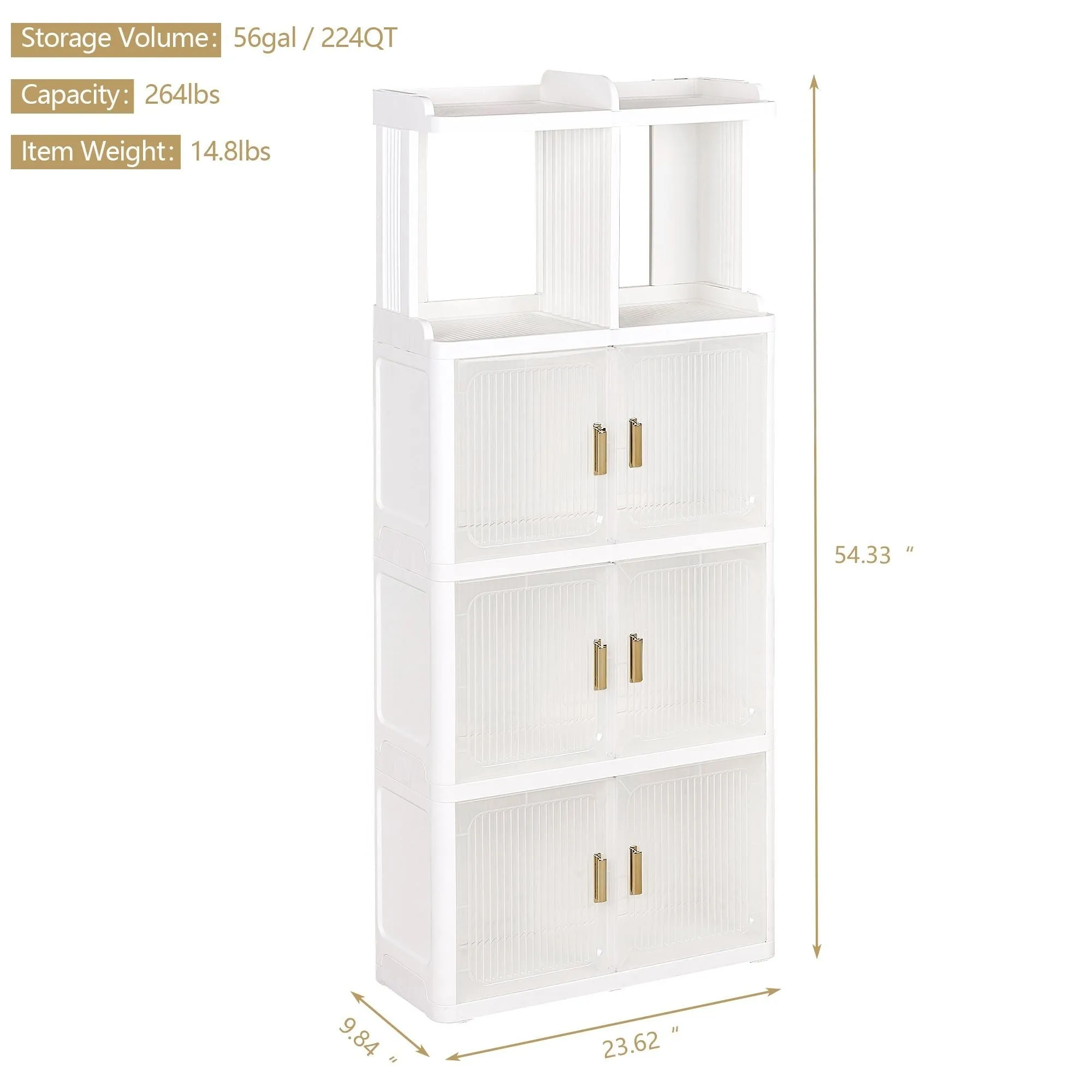 Javlergo Plastic Bookcase Floor Storage Cabinet Multi-Function Bathroom Storage cabinet Storage Shelf Kitchen Storage Cabinets