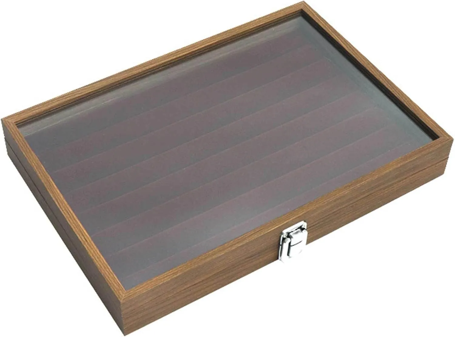 Jewelry Box, Wooden Jewelry Organizer Box with Clear Glass Lid Jewelry Holder Organizer Velvet Jewelry Storage Case for Women Earrings Rings Necklaces Bracelet Watch D(A)