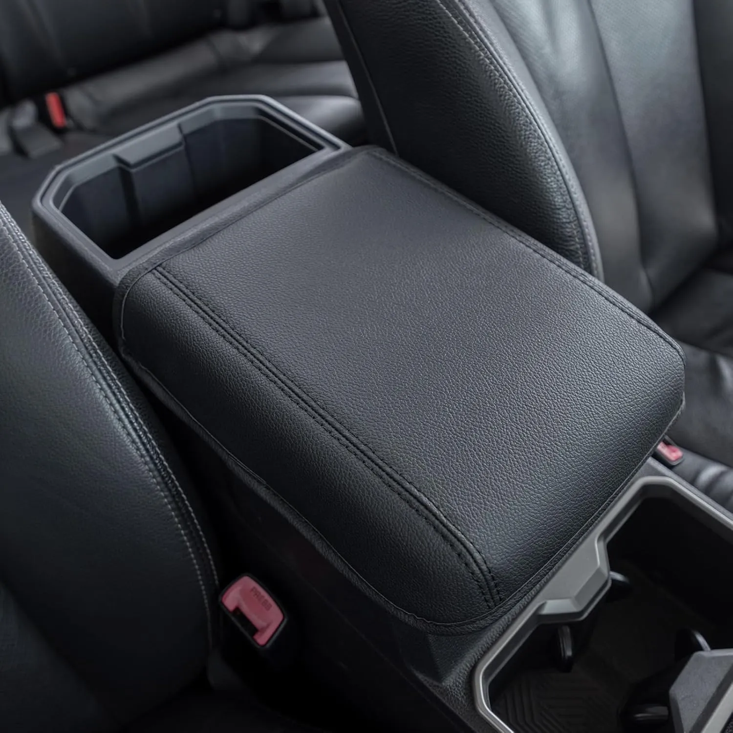 JKCOVER Compatible with 2024 2025 Toyota Tacoma (4th Gen Tacoma) Center Console Armrest Cover Accessories PU Leather Car Anti-Scratch Armrest Cushion Lid Protector
