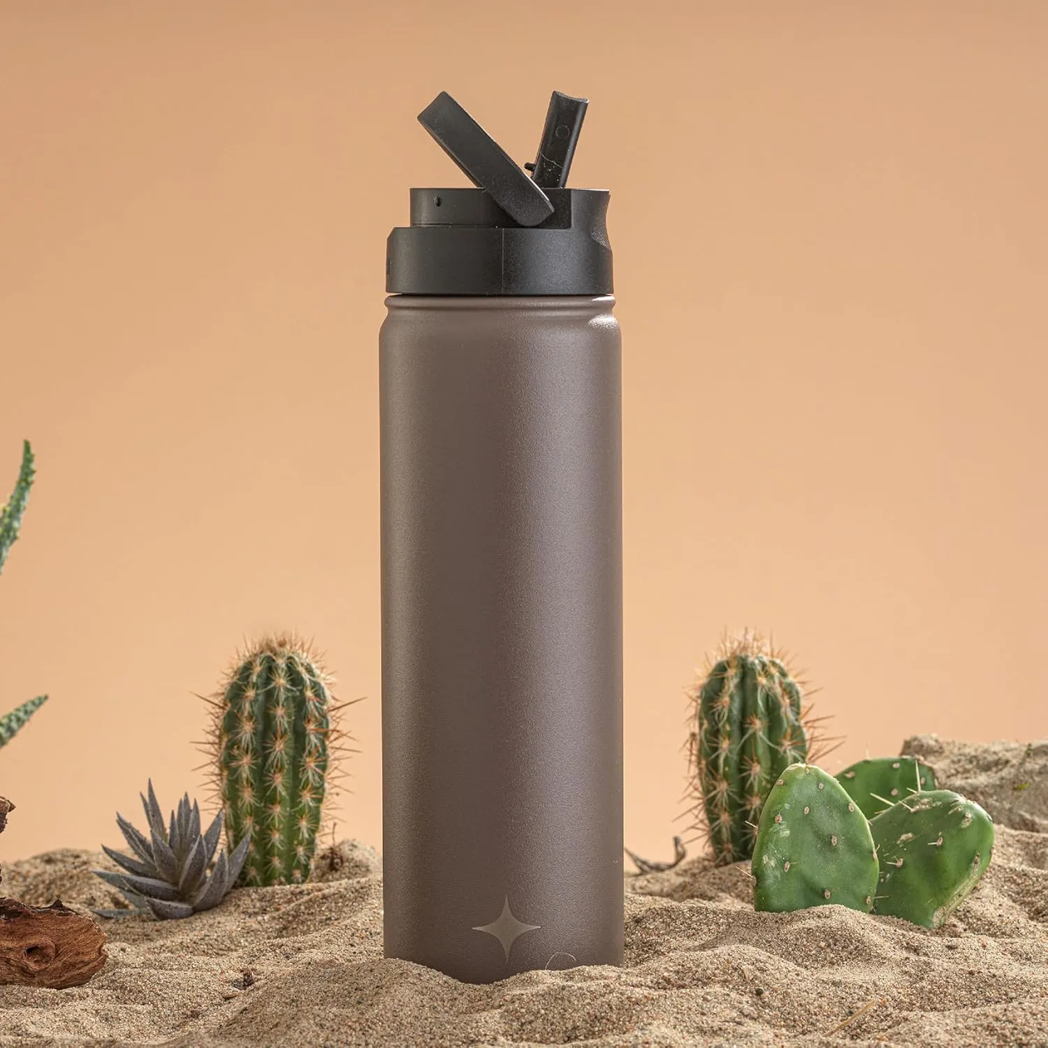JoyJolt Triple Insulated Water Bottle with Straw Lid AND Flip Lid! 22oz Water Bottle, 12 Hour Hot/Cold Vacuum Insulated Stainless Steel Water Bottle. BPA-Free Leakproof Water Bottles - Thermos Bottle