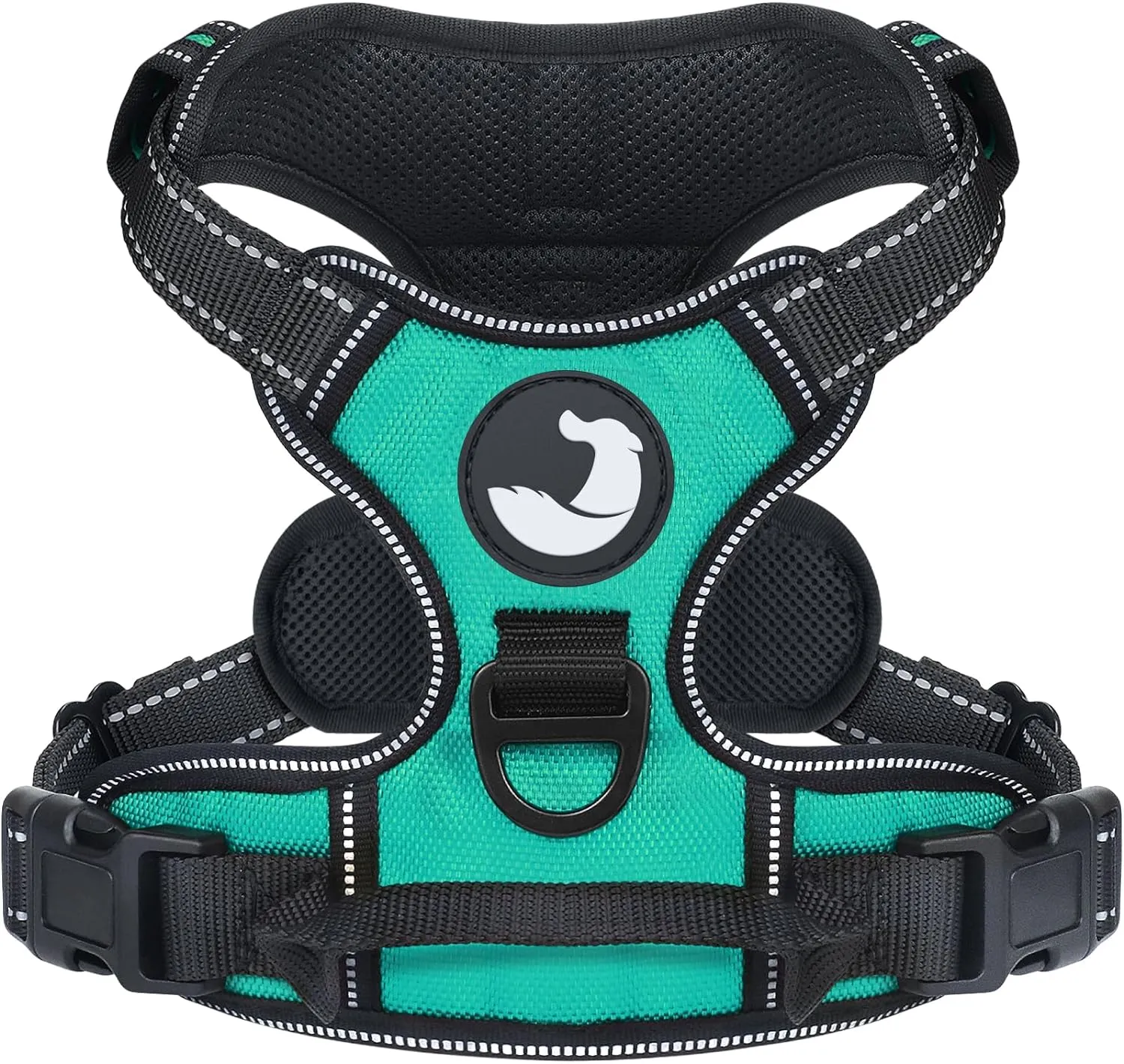Joytale No Pull Dog Harness Medium Sized Dog, Reflective Pet Vest with Front Clip, Adjustable Soft Padded Harnesses with Easy Control Handle for Training and Walking, Teal, M