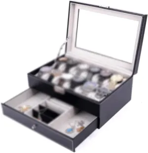 JSEIAJB Layer Jewelry Box Watch Box PU Leather Watch Packaging Box
