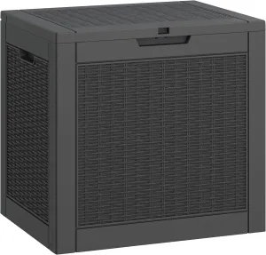 KAMABOKO 31 Gallon Outdoor Storage Box, Resin Deck Boxes Indoor and outdoor, Waterproof Storage Box Lockable Lid for Garden Tools, Package Delivery, Pool Supplies, Patio Cushions, Black