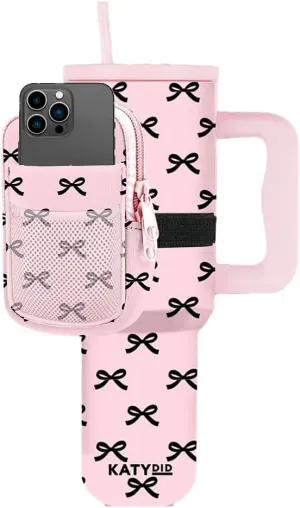 KATYDID Tumbler Zipper Pouch and Phone Holder with 3 Pockets - Compact Water Bottle Pouch for Wallet, Keys, and Phone - Premium Tumbler Accessories