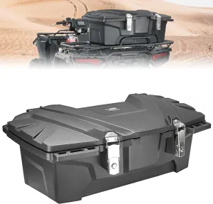 KEMIMOTO 40L ATV Rear Storage Box, Waterproof 4 Wheeler Cargo Box Requires 0.75-1 Inch Round Tube Racks with Stainless Steel Lock Compatible with Polaris Fourtrax CFORCE 450 Replace 2883258