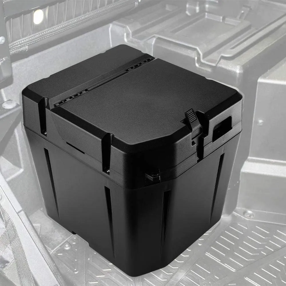 KEMIMOTO UTV Under Seat Storage Box, 37L/9.78Cal Waterproof (Fit Door) Lockable Compatible with Polaris Ranger XP 1000/Crew 2018 2019 2020 2021 2022 2023 2024 2025 Replace #2882910 Lock Not Included