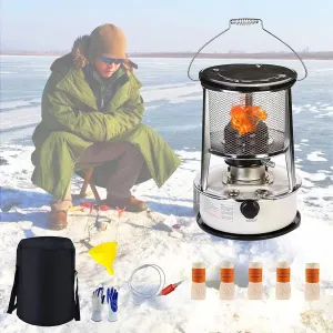 Kerosene Stove Indoor, Kerosene Heater Without Electricity, Portable Petroleum Stove, 4l6l, Paraffin Heater for Outdoor Camping Patio Tent Hiking, With Storage Bag and 5 Wicks
