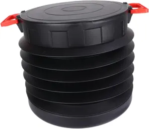 KICHOUSE 1Pc Collapsible Fishing Bucket Portable Leak Storage Pail for Camping Hiking Daily Cleaning Space Saving Design Tear Resistant Material