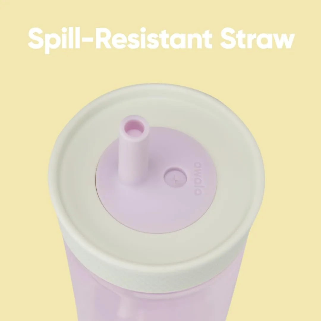 Kids BPA-Free Plastic Tumbler with Spill Resistant Flexible Straw, Easy to Clean, Kids Water Bottle, Great for Travel, Dishwasher Safe, 15 Oz, Mint and Pink, (Unicorn)