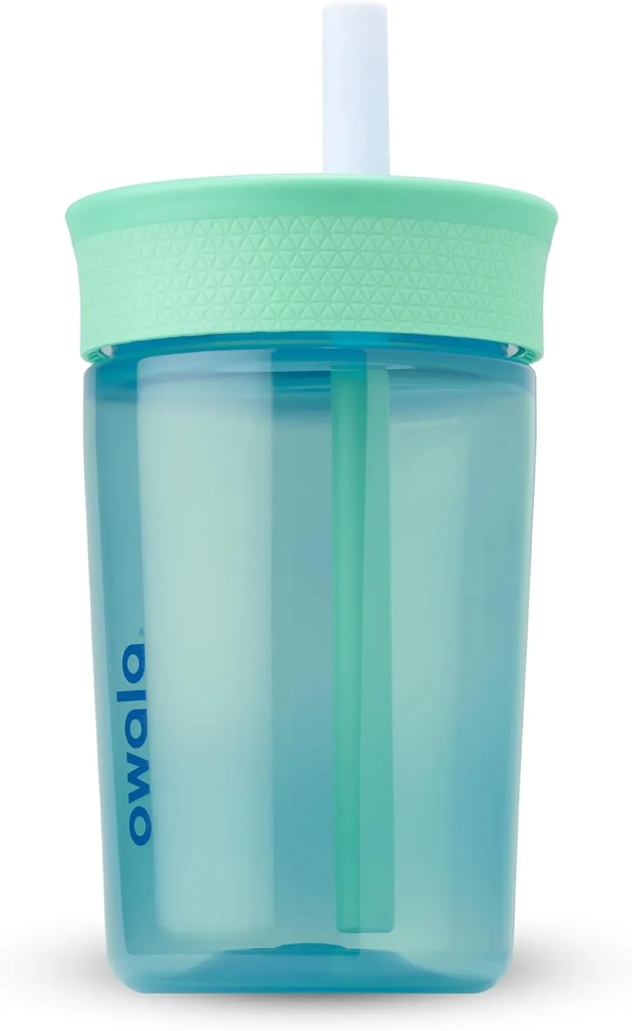 Kids Insulation BPA-Free Plastic Tumbler with Spill Resistant Flexible Straw, Easy to Clean, Kids Water Bottle, Great for Travel, Dishwasher Safe, 15 Oz, Teal and Aqua (The Blues)