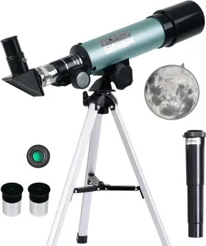 Kids Telescope - 360/50mm 90X Zoom HD Monocular Space Telescope with Tripod for Kids/Adult/Beginners (Blue)