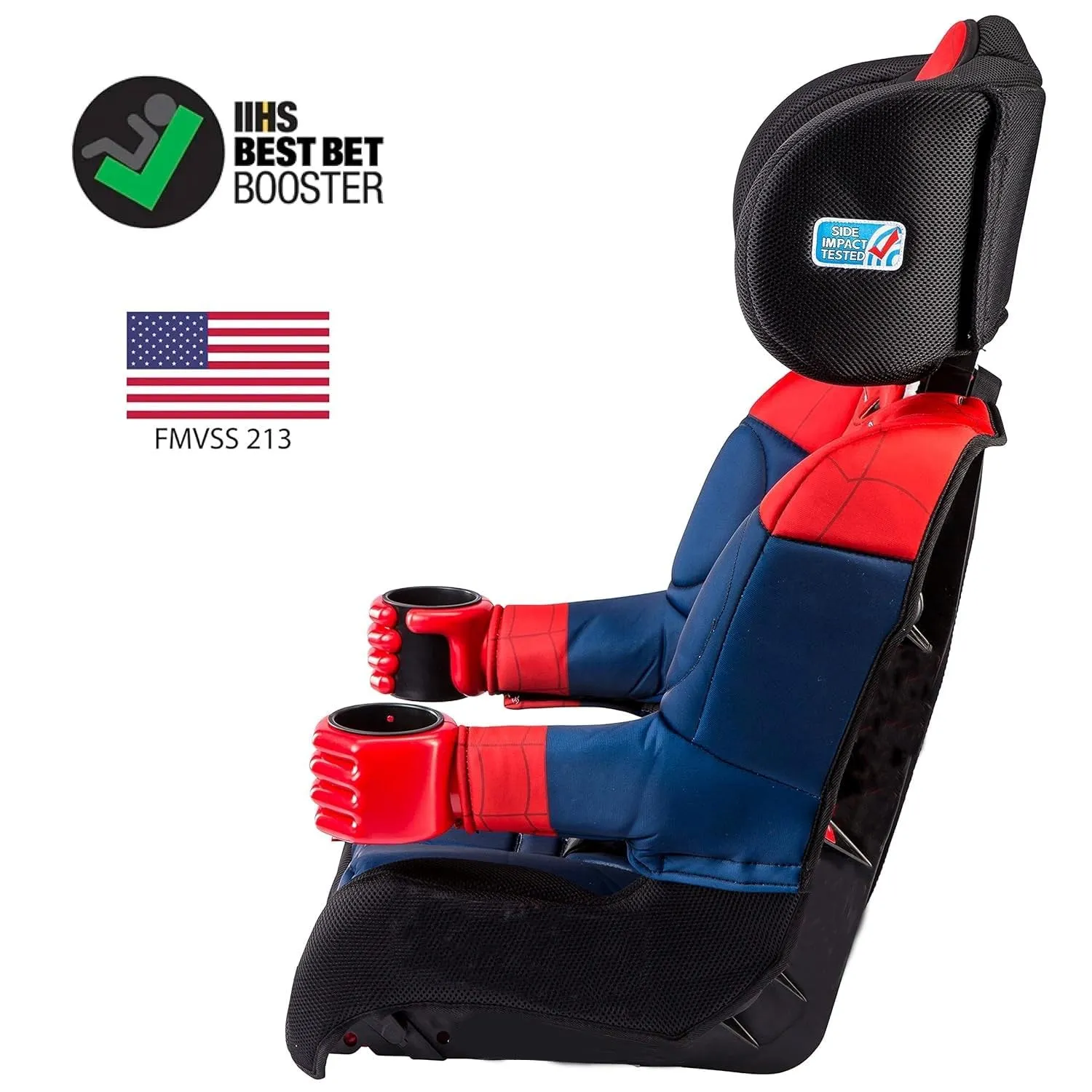 KidsEmbrace Marvel Spider-Man 2-in-1 Forward-Facing Car Seat Latch | 5-Point Harness 26.5-65lbs converts to Belt-Positioning Booster 40-100lbs | Adjustable