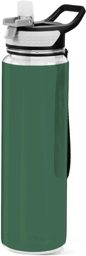 Kigai 32OZ Dark Green Water Bottle,Reusable Sports Water Bottle with Straw and Lids, BPA Free Leak-proof Wide Mouth Bottle for Office,Fitness,Outdoor Activities
