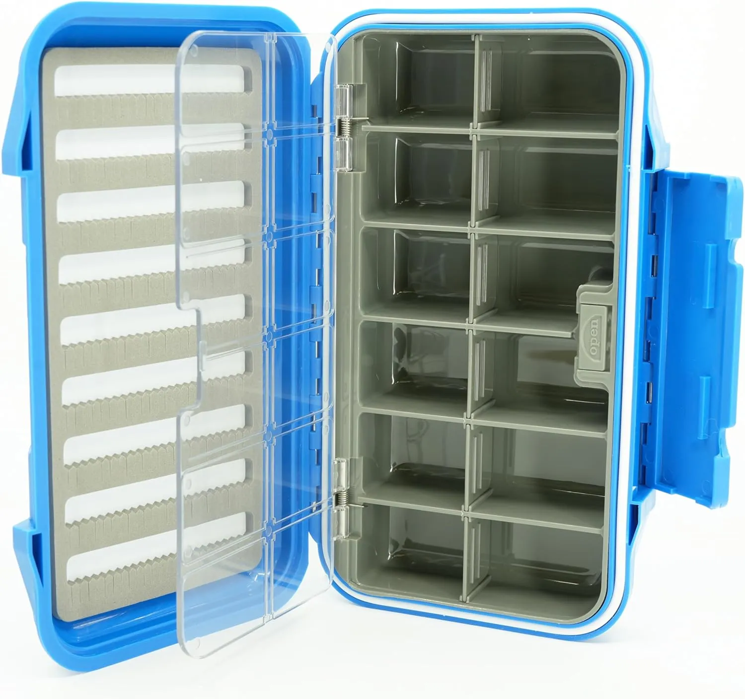 Kingfisher Large Waterproof 12 Compartment and Foam Fly Fishing Box