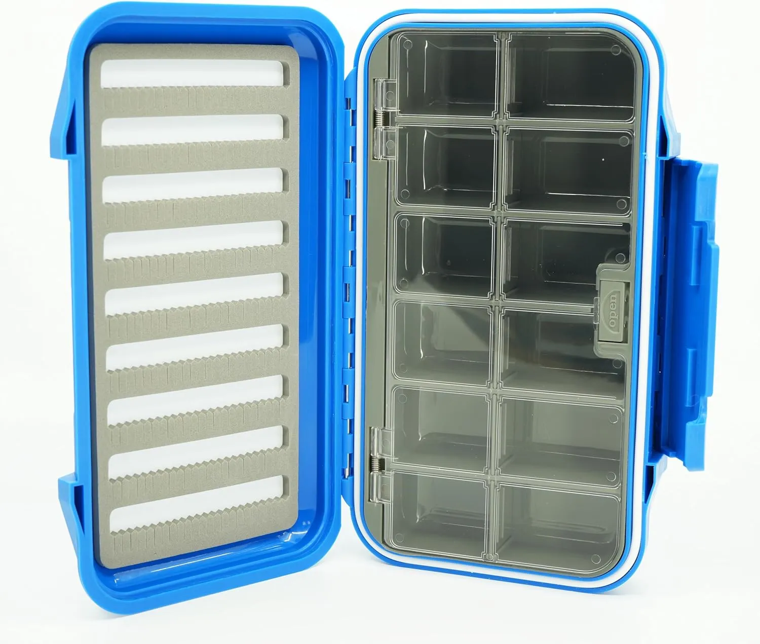 Kingfisher Large Waterproof 12 Compartment and Foam Fly Fishing Box