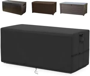 Kingling Deck Box Cover, Outdoor Storage Box Cover for Keter XXL 230 Gallon Deck Box Waterproof Outside Storage Bench Deck Boxes Covers Black (58" L x 33" W x 34" H)