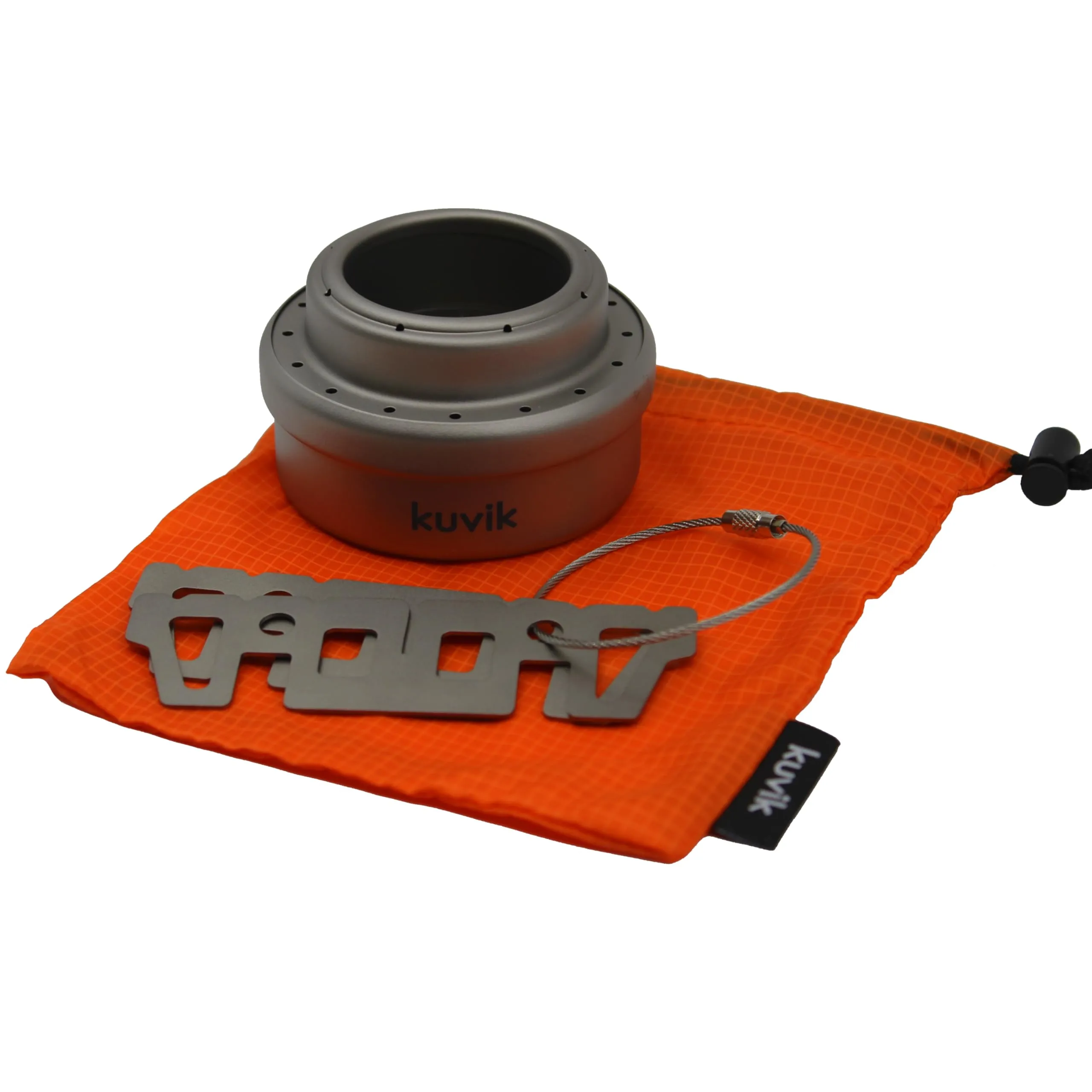 Kuvik Titanium Alcohol Stove - Ultralight and Compact Stove for Backpacking, Camping, and Survival