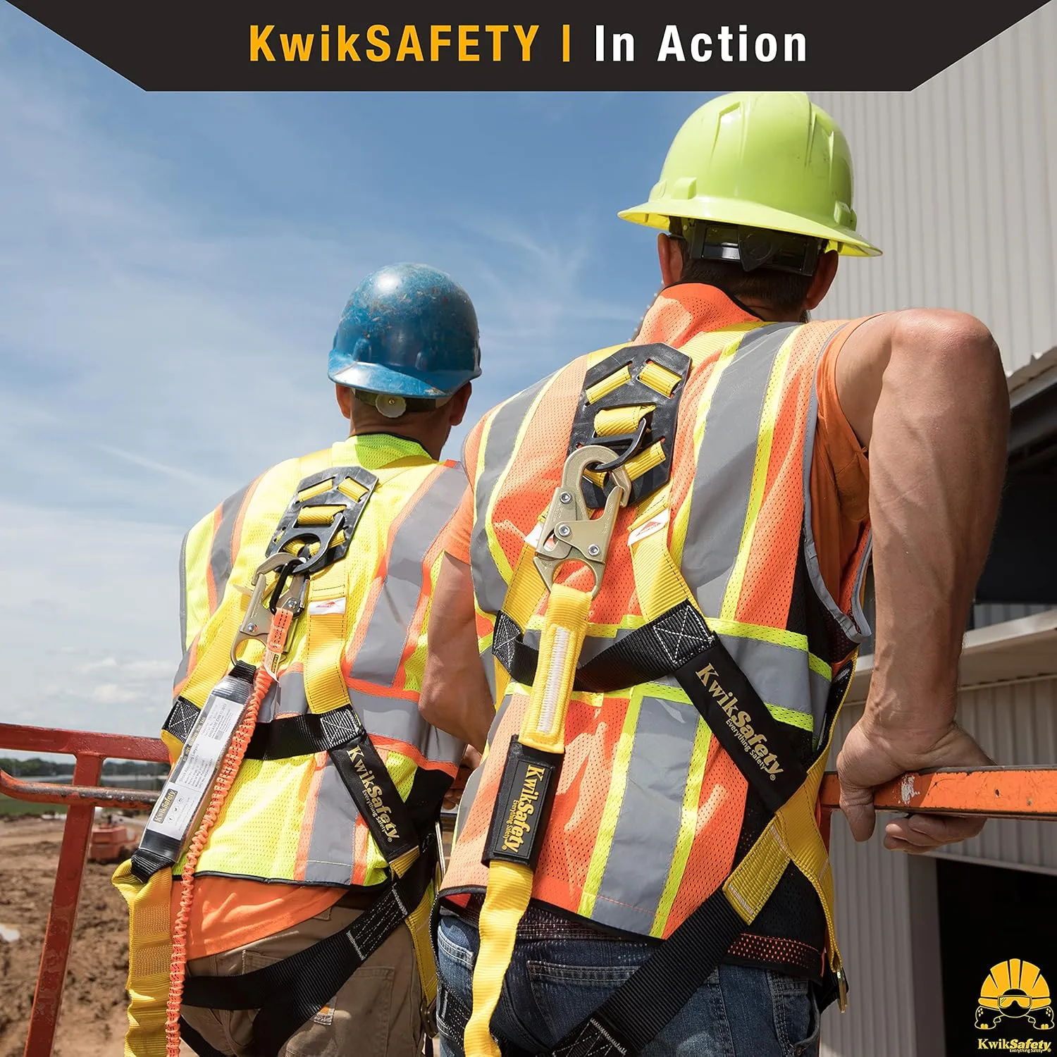 KwikSafety - Charlotte, NC - Rattler [4 Pack] Internal Shock Absorber Single Leg 6ft Safety Lanyard OSHA ANSI Fall Arrest Protection Equipment Snap Hooks Construction Arborist Roofing