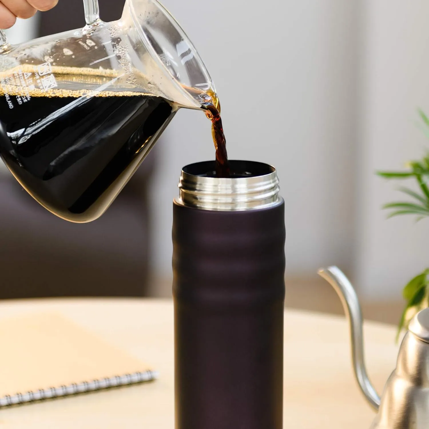 Kyocera 12oz. Ceramic Coated Interior, Double Wall Vacuum Insulated, Stainless Steel Travel Mug-Matt Black