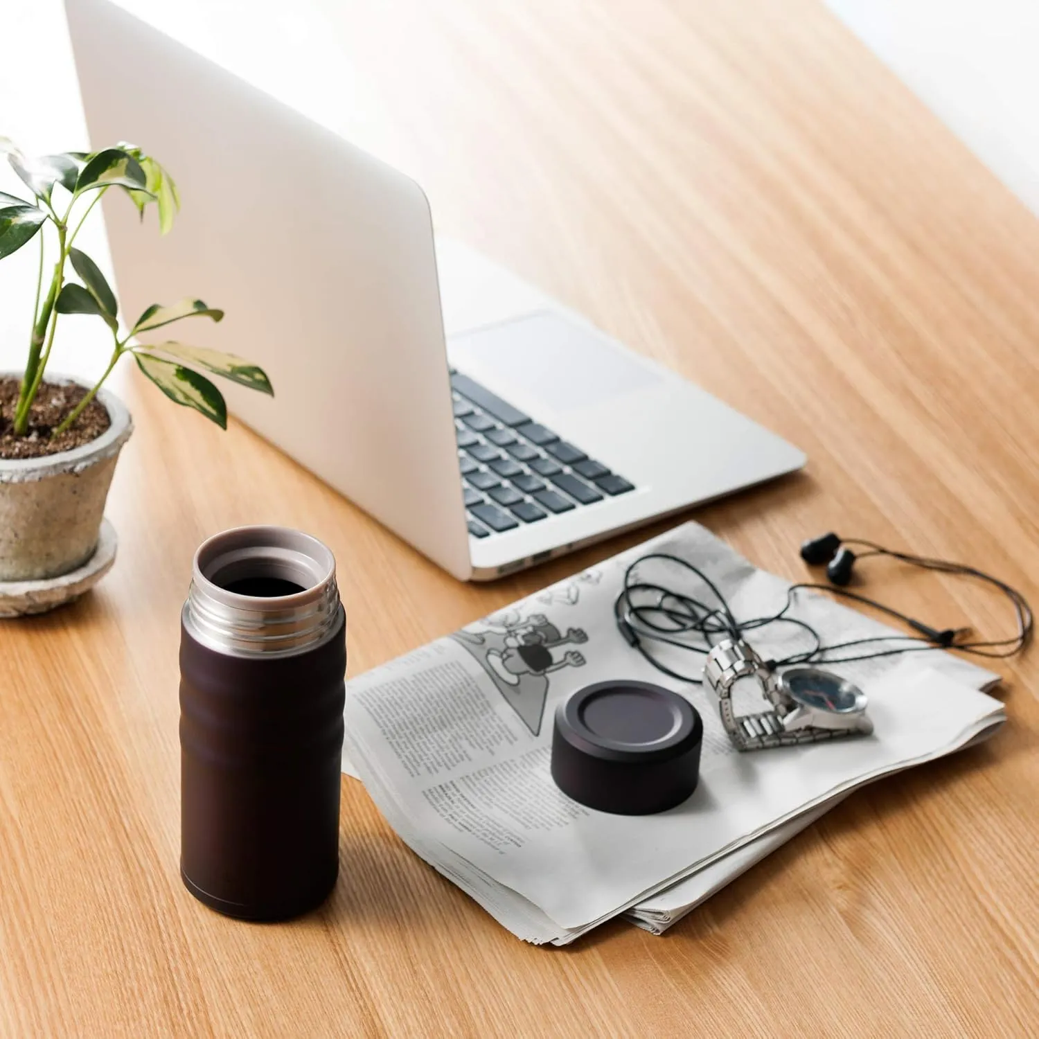 Kyocera 12oz. Ceramic Coated Interior, Double Wall Vacuum Insulated, Stainless Steel Travel Mug-Matt Black