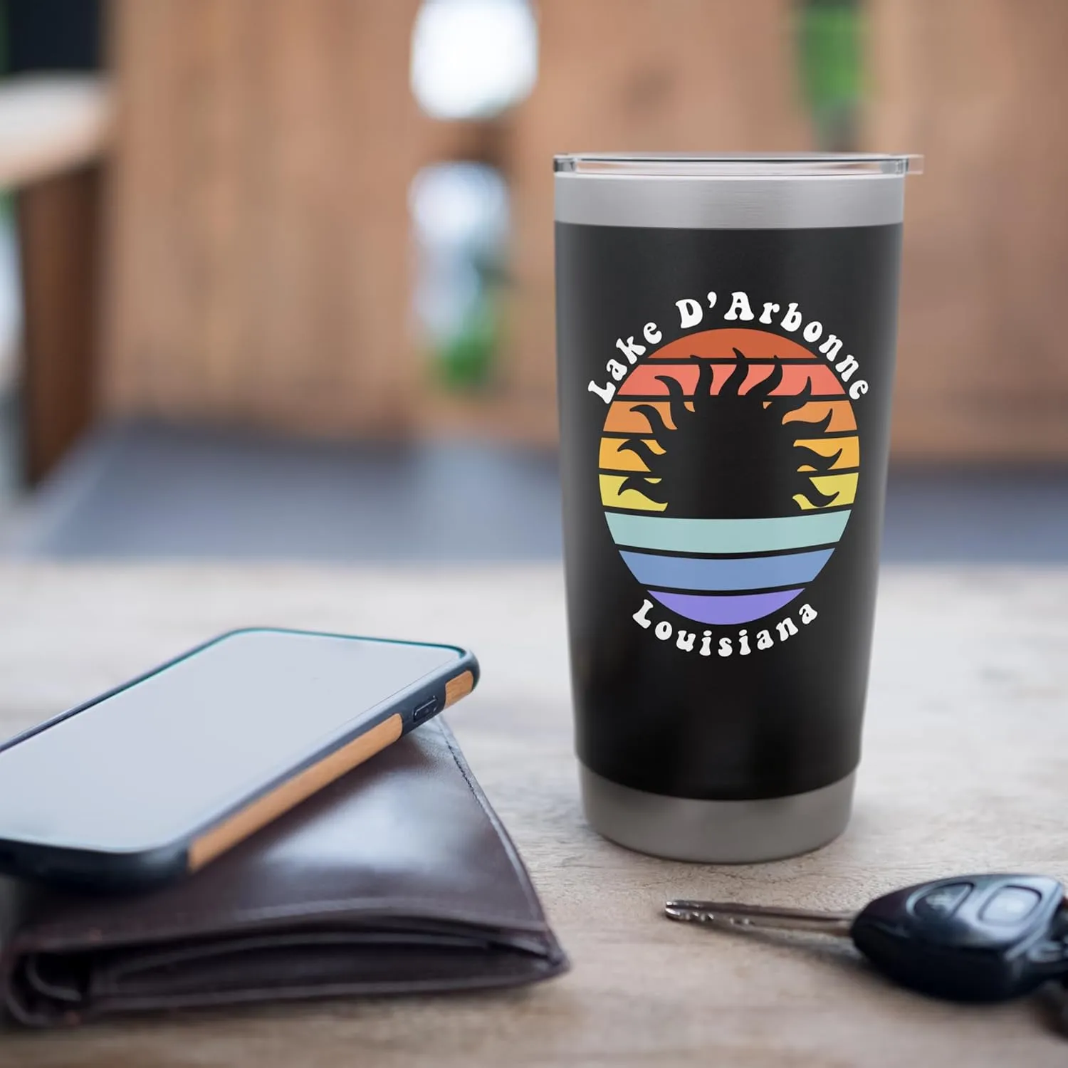 Lake D'Arbonne Louisiana LA Sunrise Vacation Souvenir Stainless Steel Insulated Tumbler