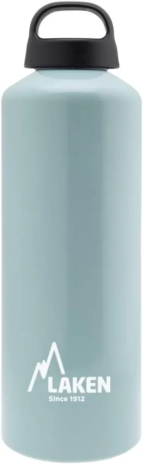 Laken Classic Aluminum Water Bottle, Wide Mouth with Screw Cap and Loop, BPA Free, Made in Spain, 34oz, Turquoise