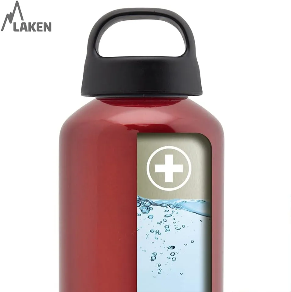 Laken Classic Aluminum Water Bottle, Wide Mouth with Screw Cap and Loop, BPA Free, Made in Spain, 34oz, Turquoise