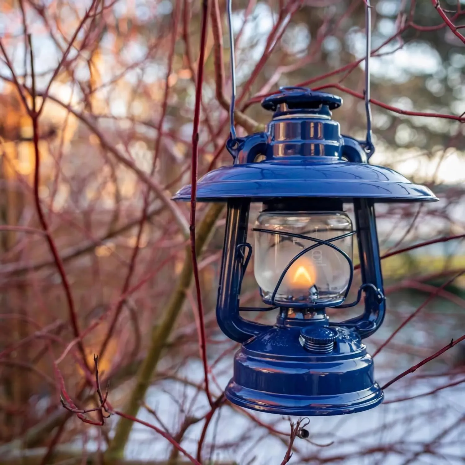 Lantern Reflector Shade for Feuerhand Oil Lantern, Directs Light, Glare and Globe Protection, Cobalt Blue