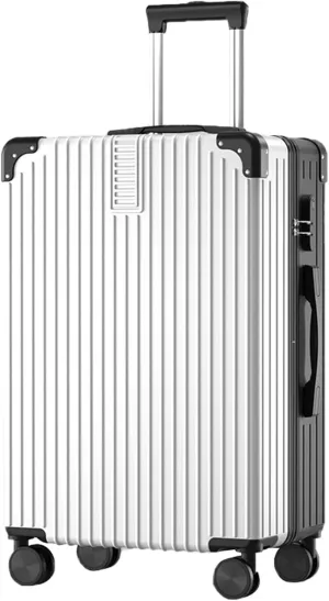 Large Luggage, Trolley Case With Spinner Wheels, Anti-theft, Anti-pick Combination Lock, Not Easy To Deform (Color : 22, Size : Black White)