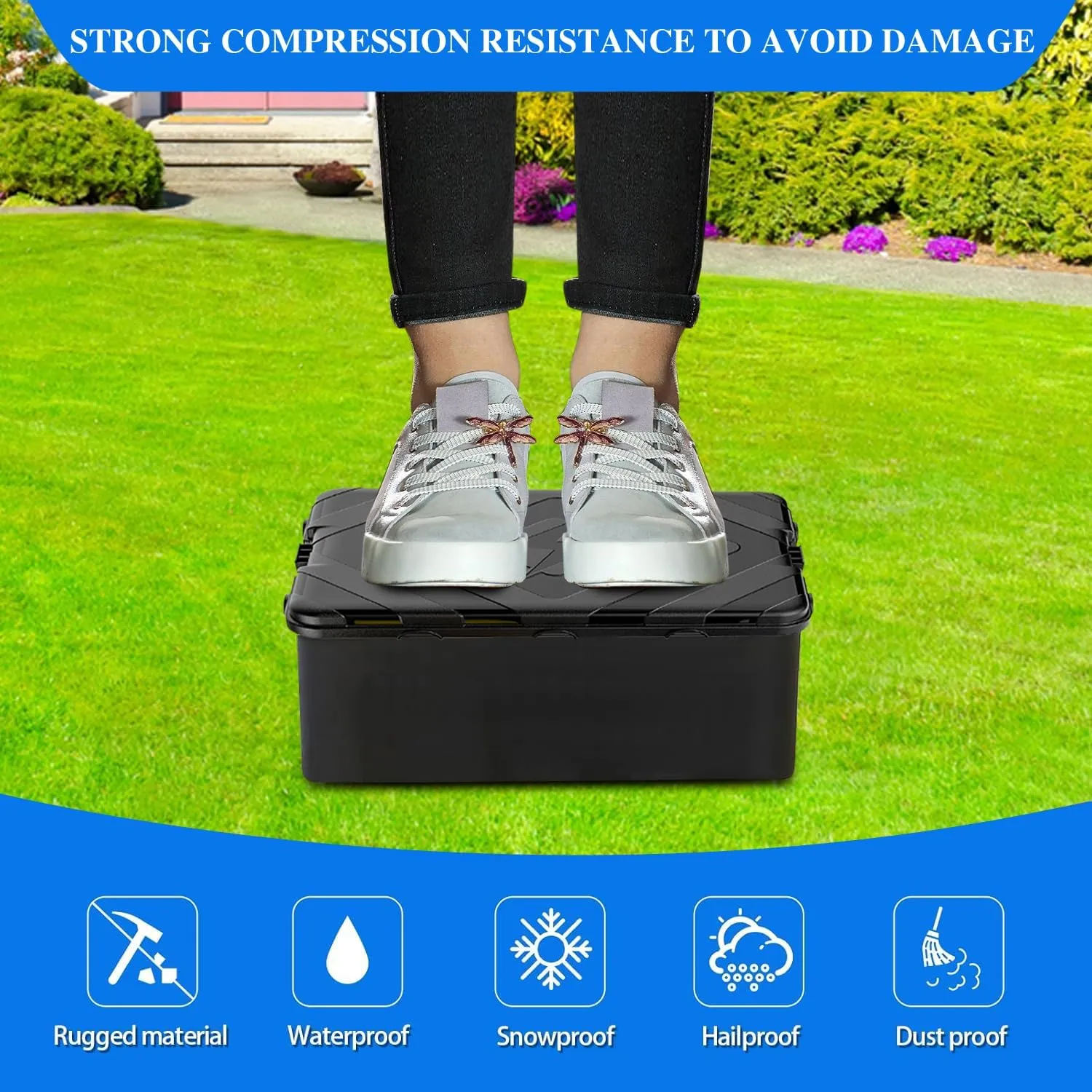 Large Outdoor Electrical Box (12.6 x 8.5 x 5.2 in) - IP54 Waterproof Outdoor Outlet Covers,Extension Cord Covers Protect for Timer Outle,Power Strips,Plug, Socket,and Holiday Light Decorations