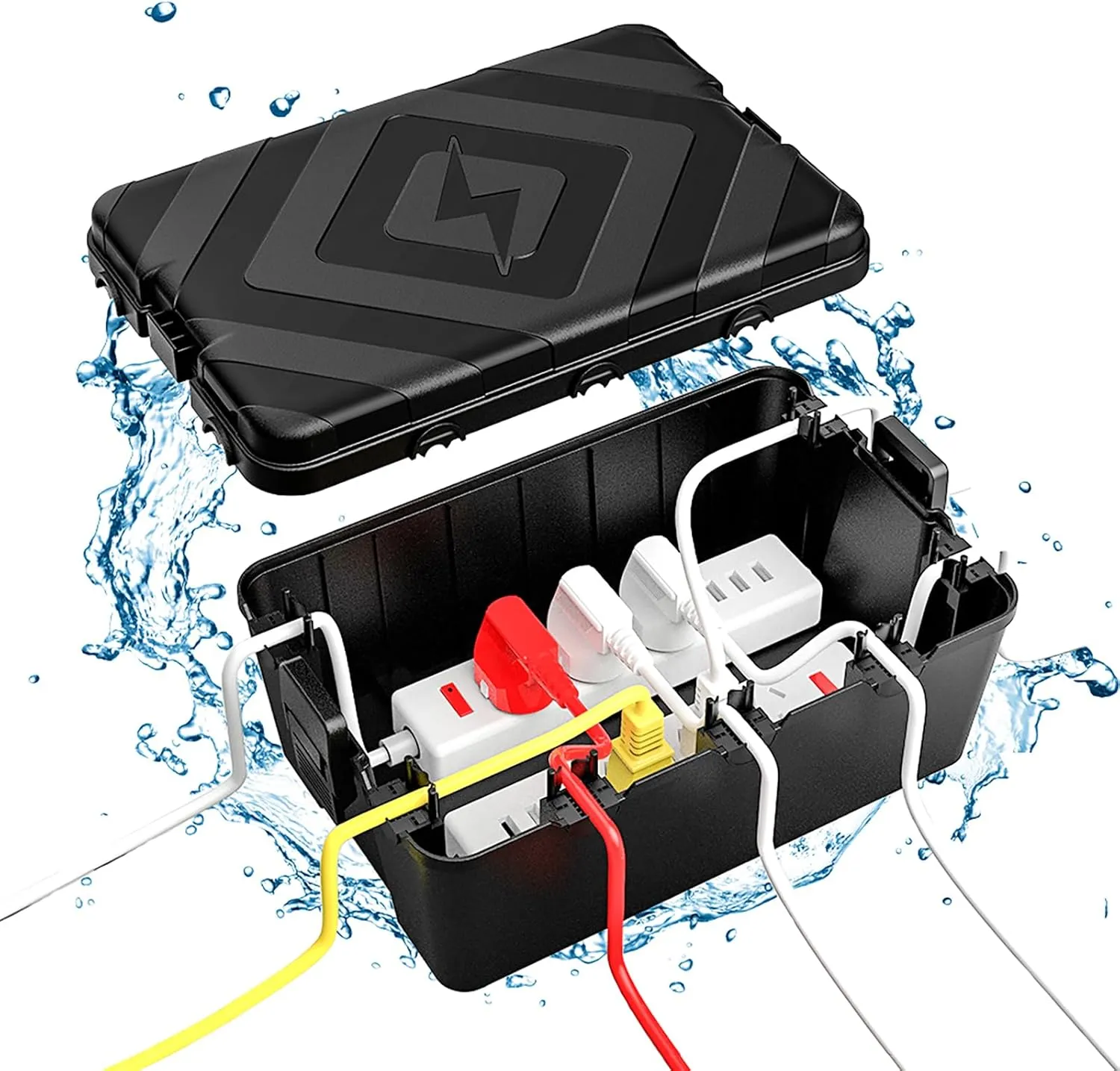 Large Outdoor Electrical Box (12.6 x 8.5 x 5.2 in) - IP54 Waterproof Outdoor Outlet Covers,Extension Cord Covers Protect for Timer Outle,Power Strips,Plug, Socket,and Holiday Light Decorations