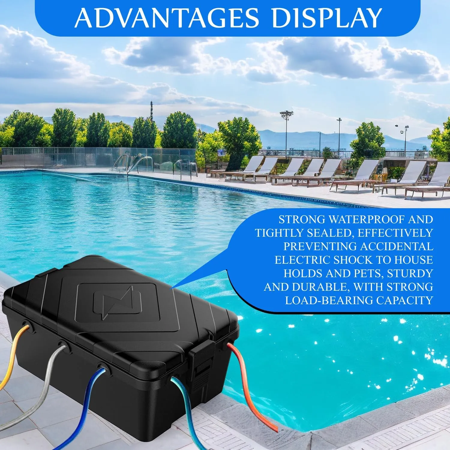 Large Outdoor Electrical Box (12.6 x 8.5 x 5.2 in) - IP54 Waterproof Outdoor Outlet Covers,Extension Cord Covers Protect for Timer Outle,Power Strips,Plug, Socket,and Holiday Light Decorations