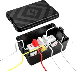 Large Outdoor Electrical Box (12.6 x 8.5 x 5.2 in) - IP54 Waterproof Outdoor Outlet Covers,Extension Cord Covers Protect for Timer Outle,Power Strips,Plug, Socket,and Holiday Light Decorations