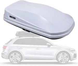 Large Roof Cargo Box, Heavy Hard Shell Roof Cargo Carrier with Security Keys, Roof Box, Cargo Box, Load & Unload from Both Sides, 14 Cubic Feet (Tool-Free Install) - 62" x 31" x 15"
