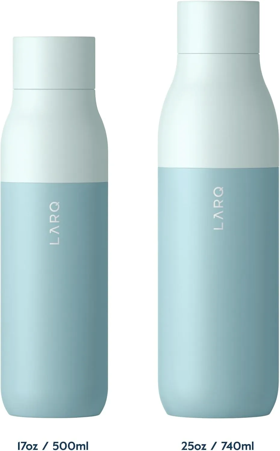 LARQ Bottle PureVis 25 oz - Self-Cleaning and Insulated Stainless Steel Water Bottle with UV Water Purifier and Award-winning Design | Reusable & Travel Friendly, Seaside Mint