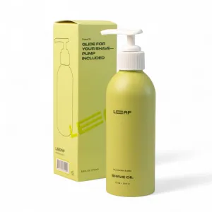 Leaf Shave | Shave Oil with Reusable Pump, 5.9 fl oz - Pre-Shave & Post-Shave Oil for a Smooth Shave, Added Moisture, & Reduced Irritation for Women & Men